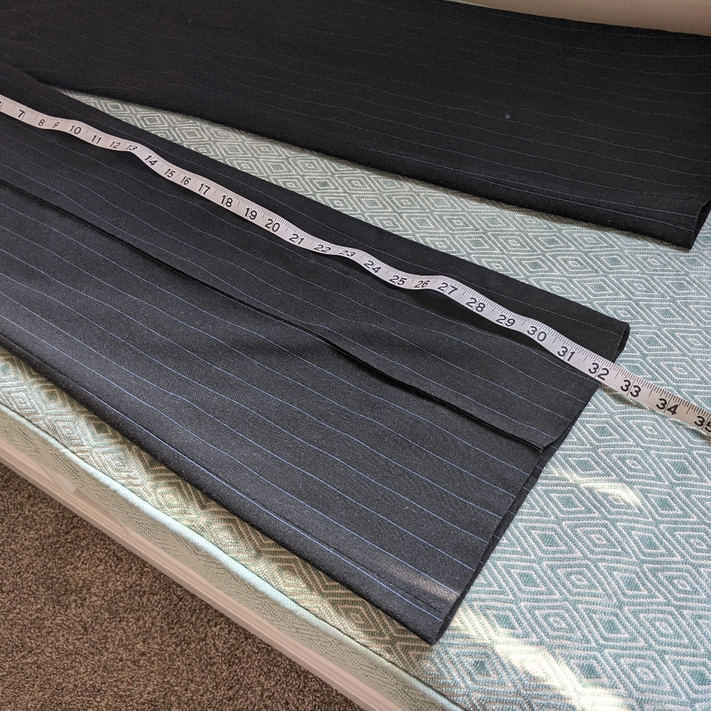 Ann Taylor Dark Gray w/ Blue Pinstripe Dress Pants - Picture 13 of 14